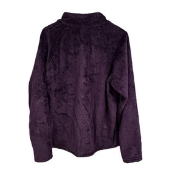 The North Face Purple Heavy Fleece 1/4 Zip Ski Pullover Hiking Jacket Womens L - Picture 2 of 5